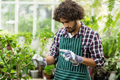 Professional gardener completing a final safety check
