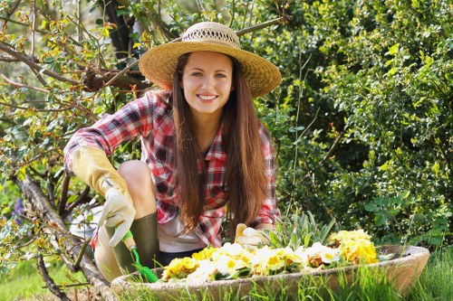A professional gardener considering a service concern carefully